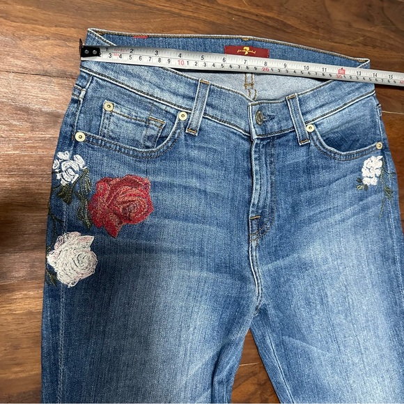 7 for all mankind floral embroidered skinny jeans size 26 - Picture 3 of 16